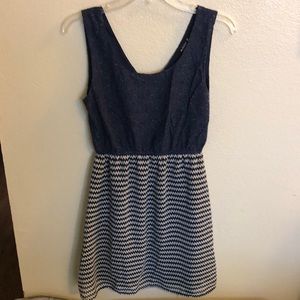 Navy and White Lacy Dress